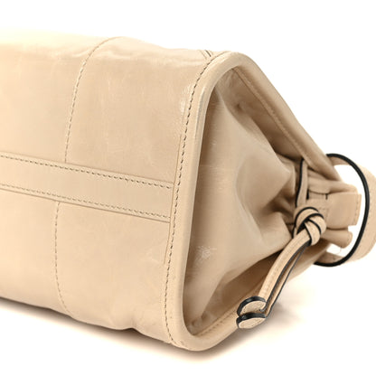 Prada Glossy Calfskin Triangle Medium Bonnie Shoulder Bag Travertine 10 of 10