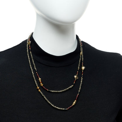 David Yurman Sterling Silver 18K Yellow Gold Black Onyx Citrine Garnet Bead Toggle Necklace 2 of 5