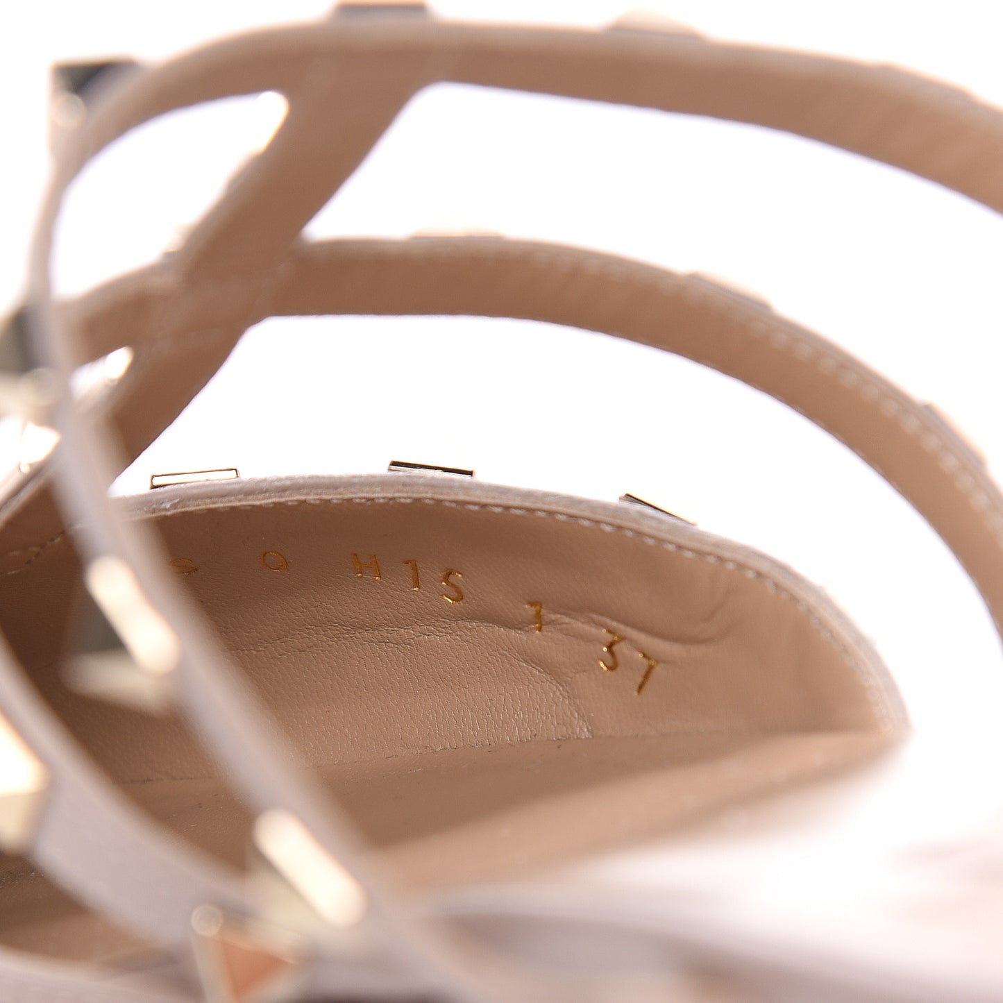 Nappa Rockstud Flat Cage Mules 37 Water Rose Poudre