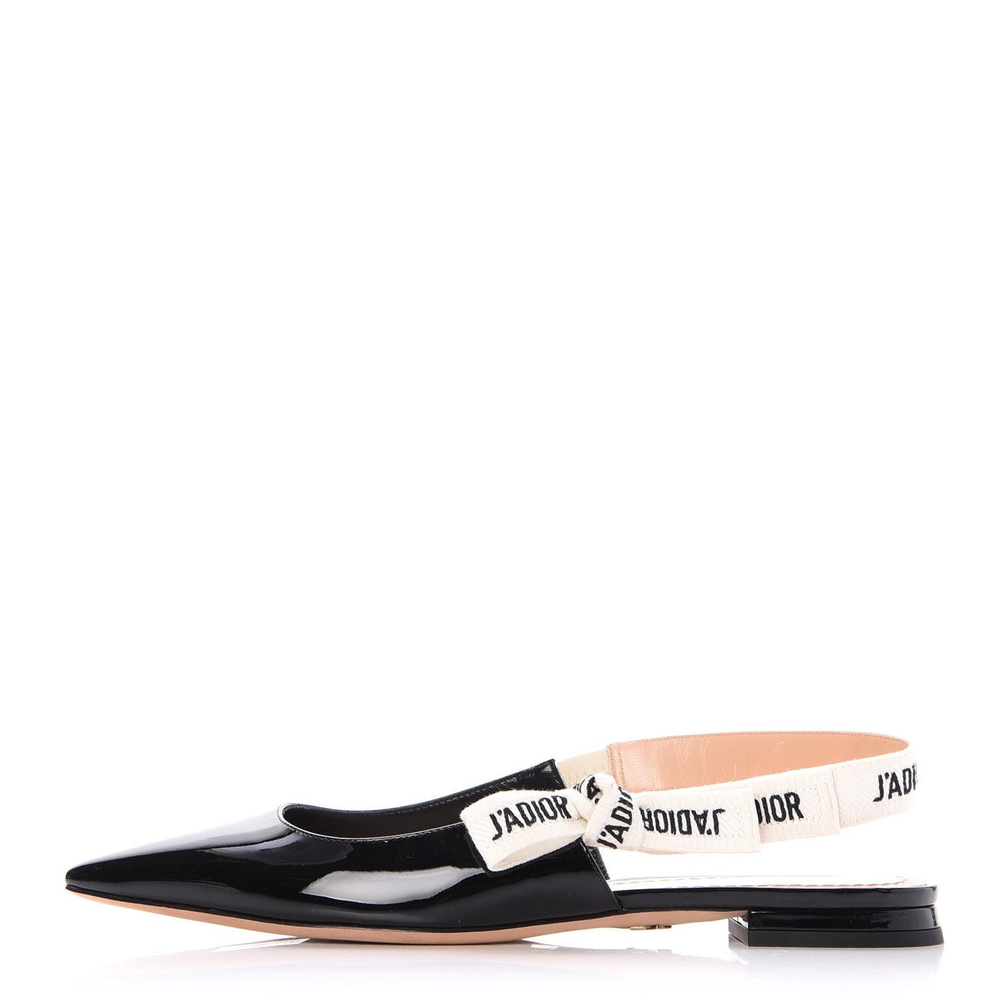 Patent Ribbon J'Adior Slingback Ballet Flats 37 Black