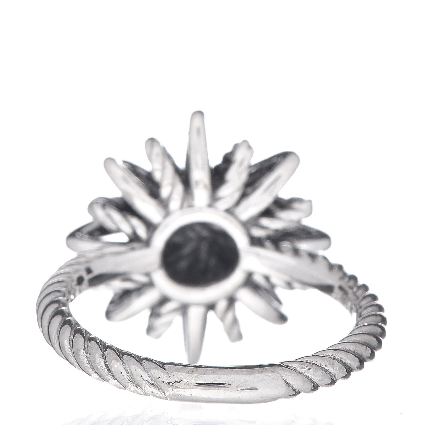 Sterling Silver Diamond 16mm Starburst Ring 51 5.75