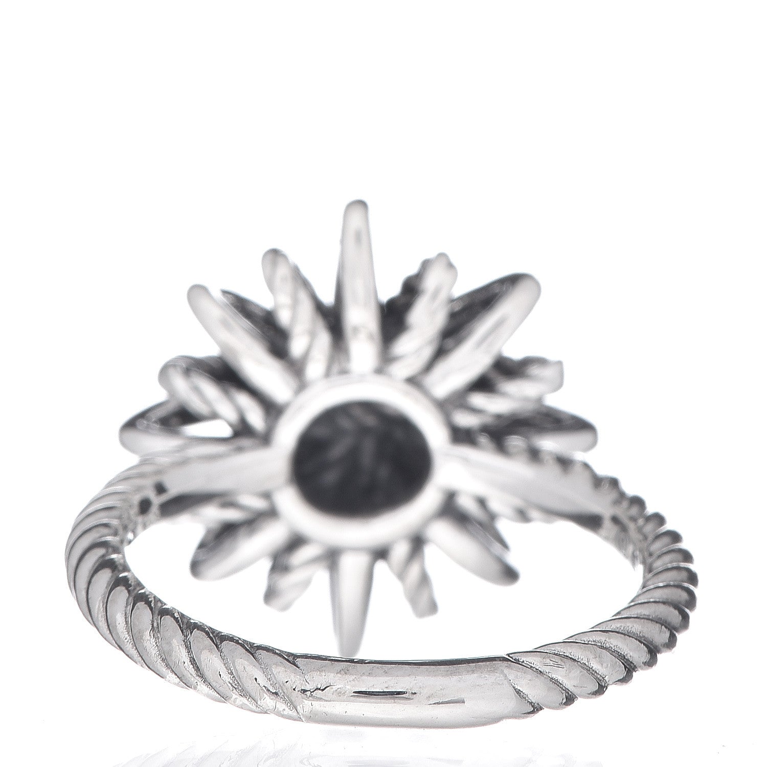 David Yurman Sterling Silver Diamond 16mm Starburst Ring 51 5.75 4 of 5