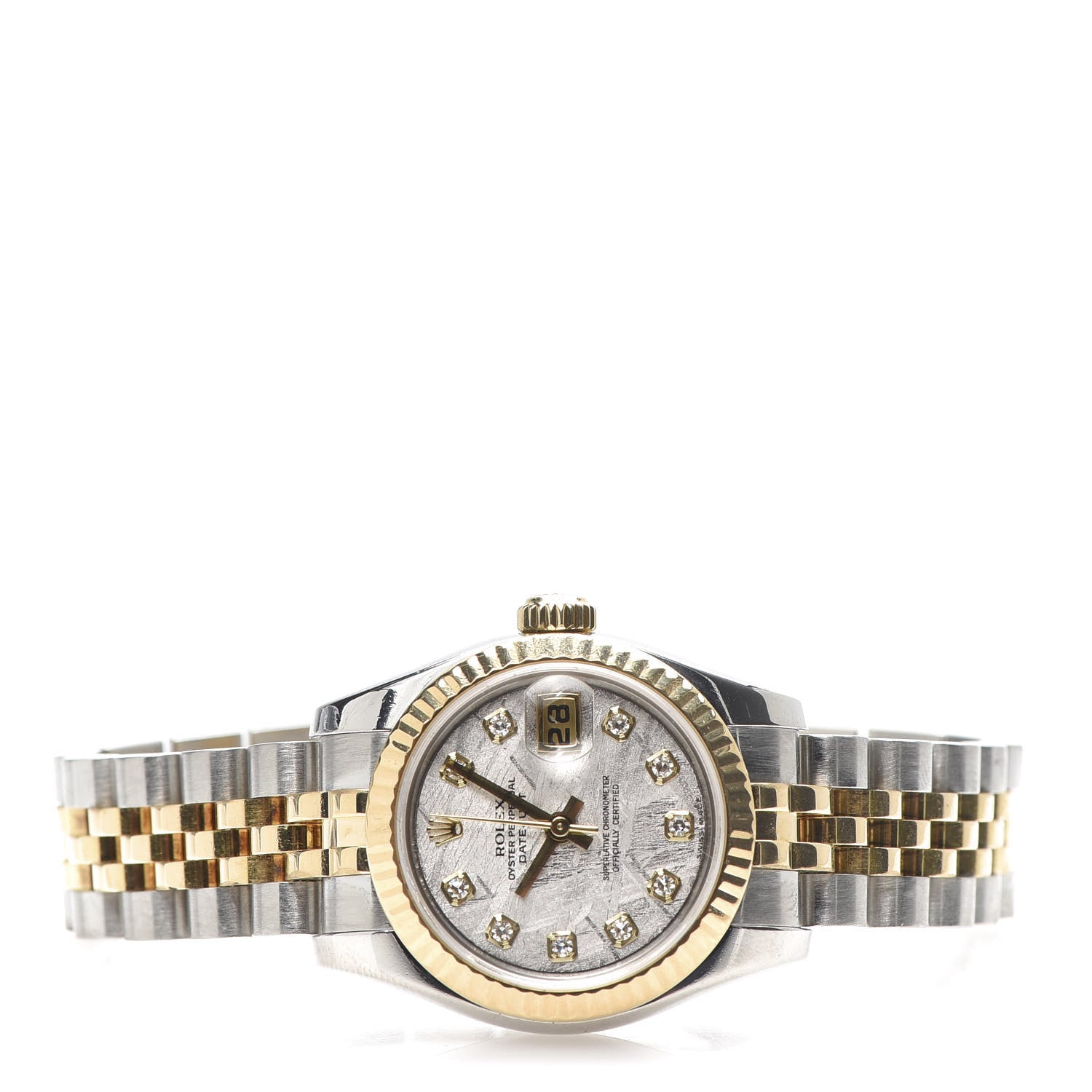 Rolex Stainless Steel 18K Yellow Gold Diamond Meteorite 26mm Oyster Perpetual Datejust Watch 179173 3 of 6