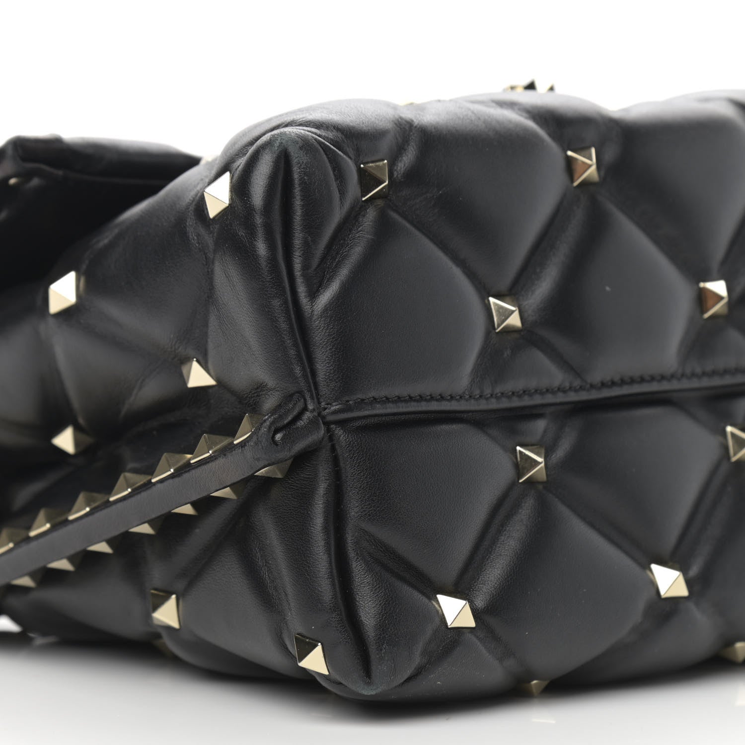 Valentino Garavani Lambskin VLTN Print Candystud Top Handle Bag Black 7 of 12