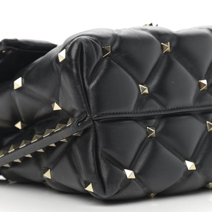 Valentino Garavani Lambskin VLTN Print Candystud Top Handle Bag Black 7 of 12