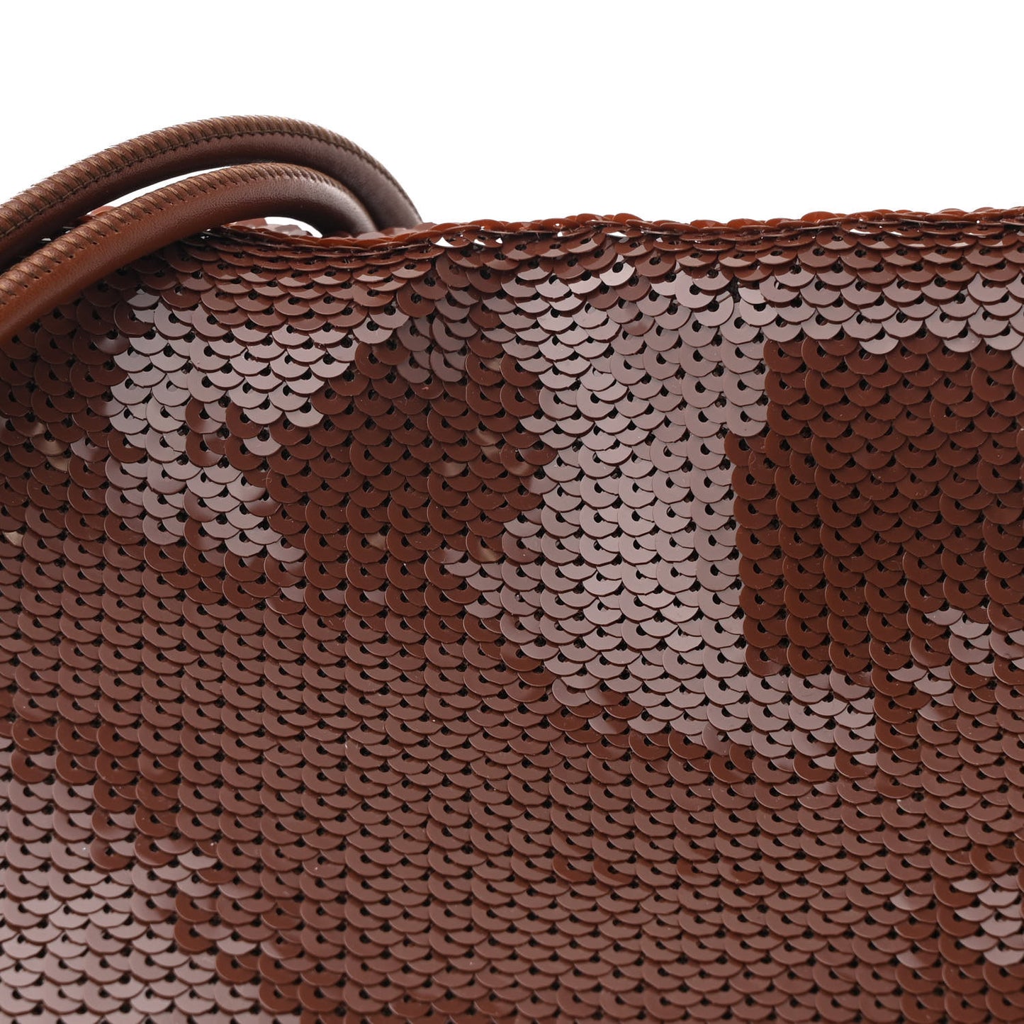Sequin Medium Flamenco Knot Clutch Chocolate