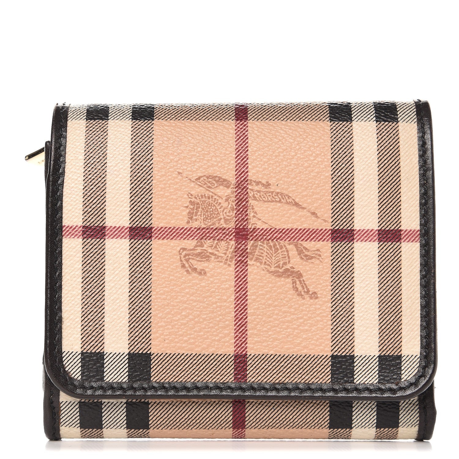 Burberry Haymarket Check Medium Leighton Wallet Chocolate 1 of 8