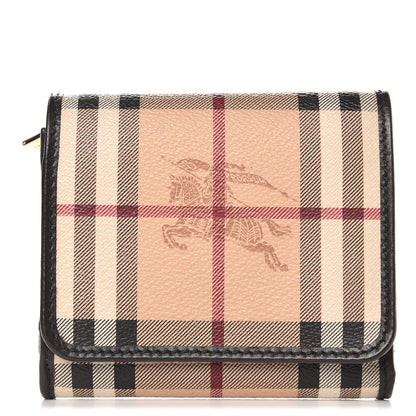 Burberry Haymarket Check Medium Leighton Wallet Chocolate 1 of 8
