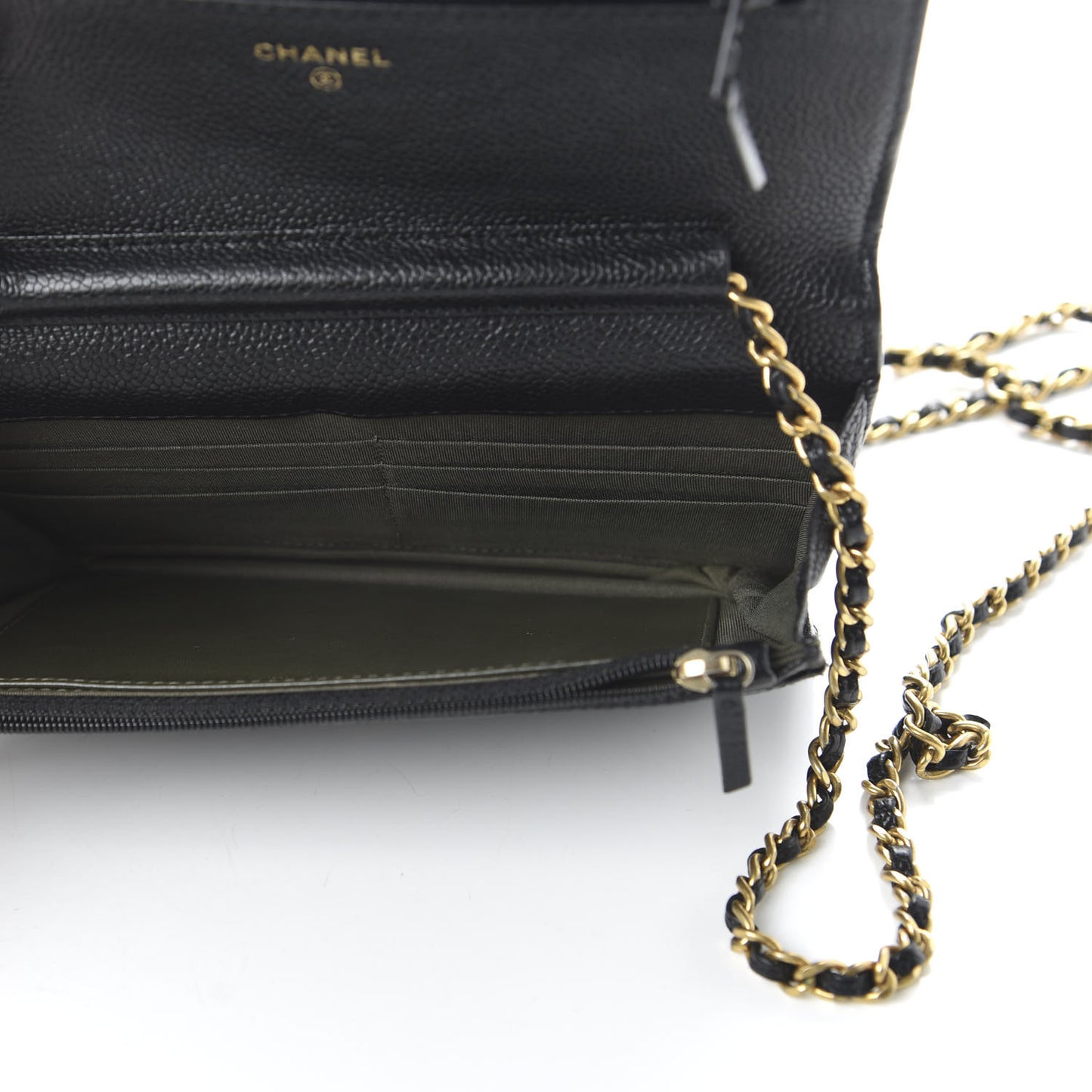 Caviar Quilted Boy Wallet On Chain WOC Black