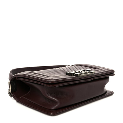 Chanel Calfskin Chevron Quilted Small Boy Flap Burgundy 4 of 10
