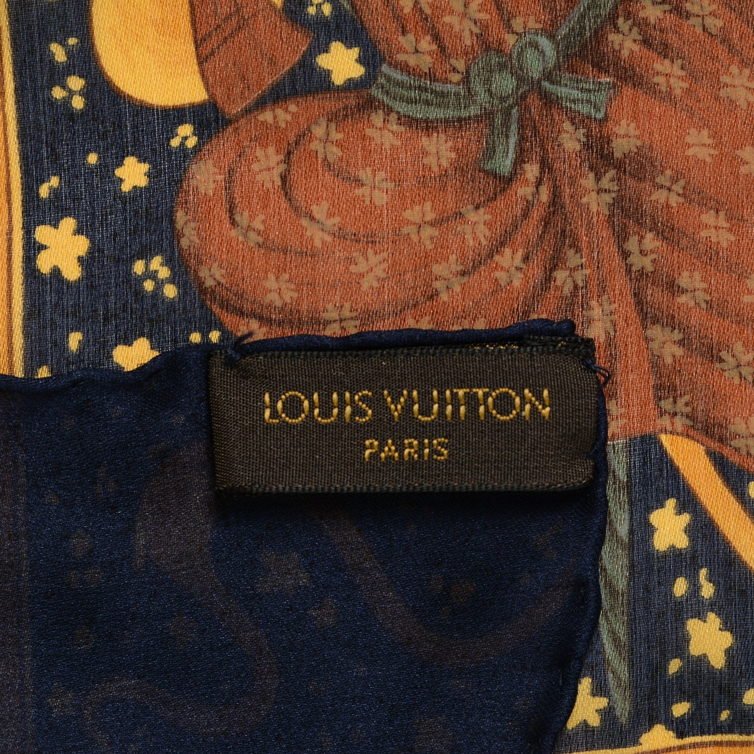 Louis Vuitton ネイビー ゴールドロゴ スカーフ Louis Vuitton Silk Monogram Zodiac Square Scarf 201419 – FASHIONPHILE