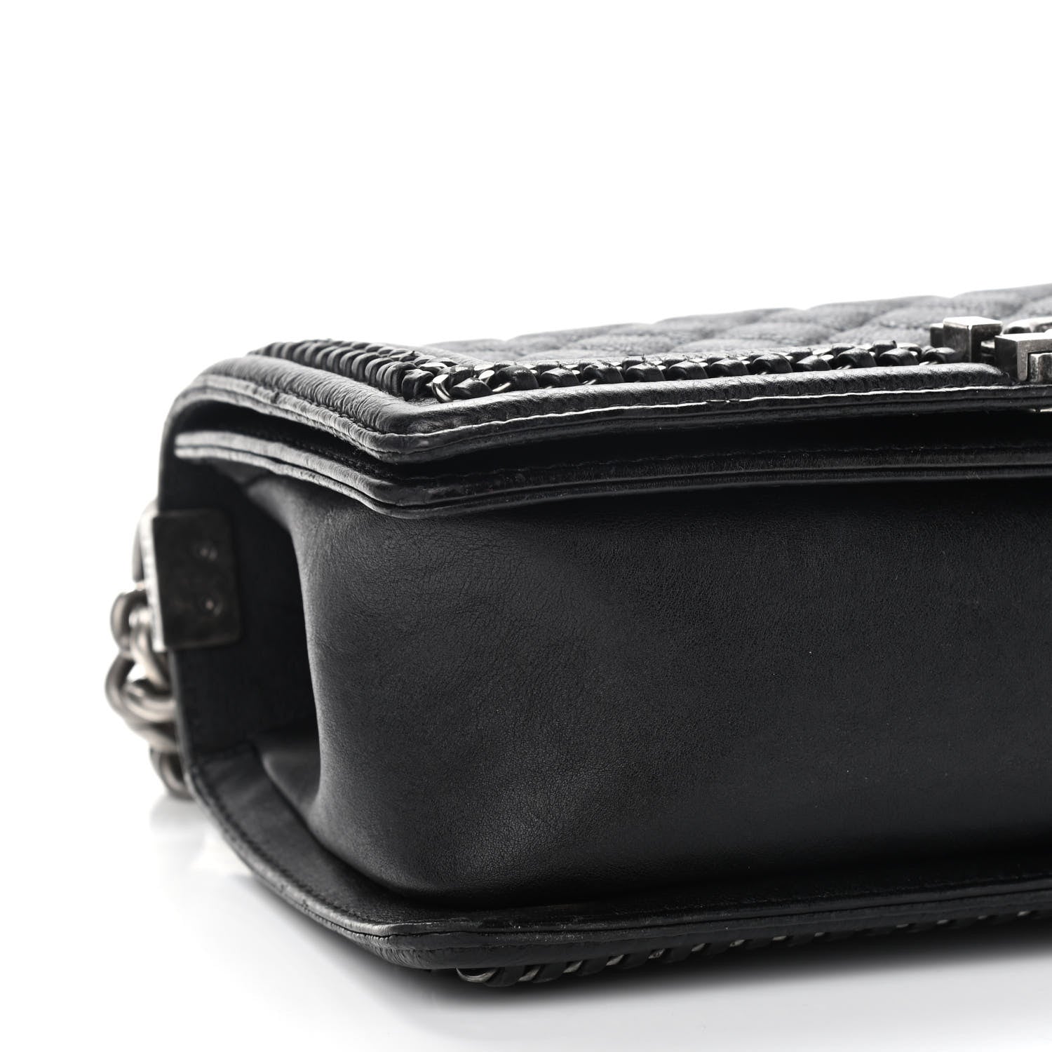 Chanel Goatskin Quilted Medium Boy Handle Flap Black 9 of 11