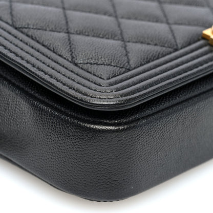 Chanel Caviar Quilted Boy Phone Holder Wallet On Chain Black 10 of 11