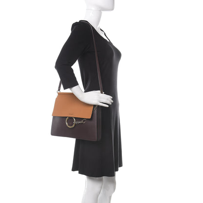 Chloe Goatskin Smooth Calfskin Medium Faye Shoulder Bag Brown Purple 2 of 13