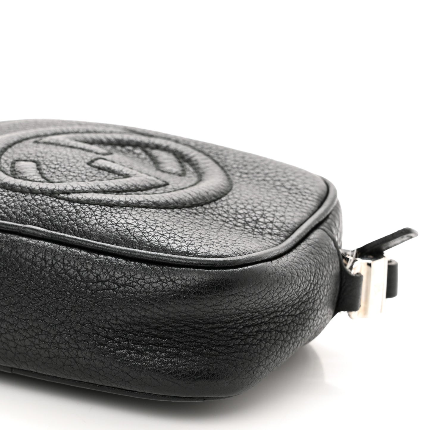 Pebbled Calfskin Children's Mini Soho Disco Messenger Bag Black