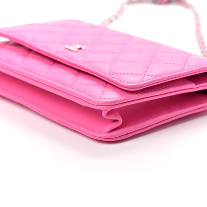 Chanel Lambskin Quilted Wallet On Chain WOC Pink 7 of 11