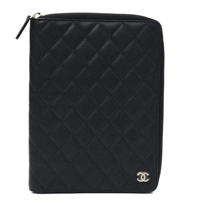 Chanel Caviar Quilted Zip Around Notebook Agenda Cover Black 1 of 9