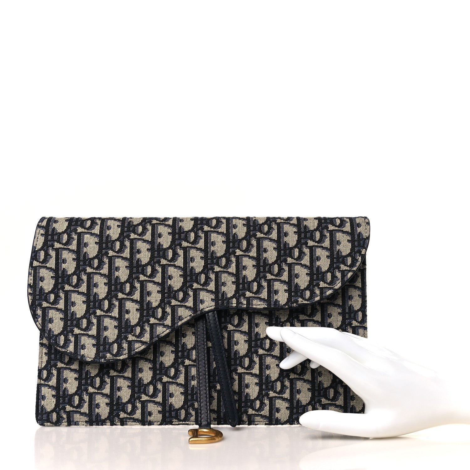 Christian Dior Oblique Saddle Pouch Blue 2 of 11