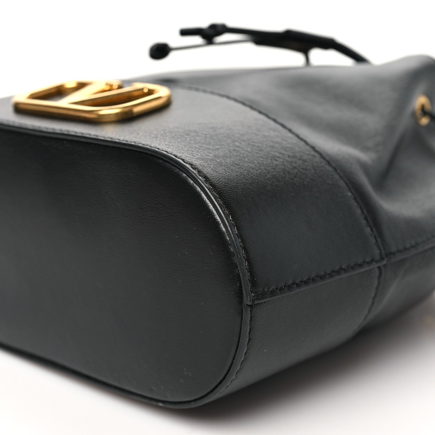 Nappa Mini VLogo Signature Chain Bucket Bag Black