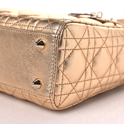 Christian Dior Metallic Calfskin Cannage Small My ABCDior Lady Dior Gold 8 of 14