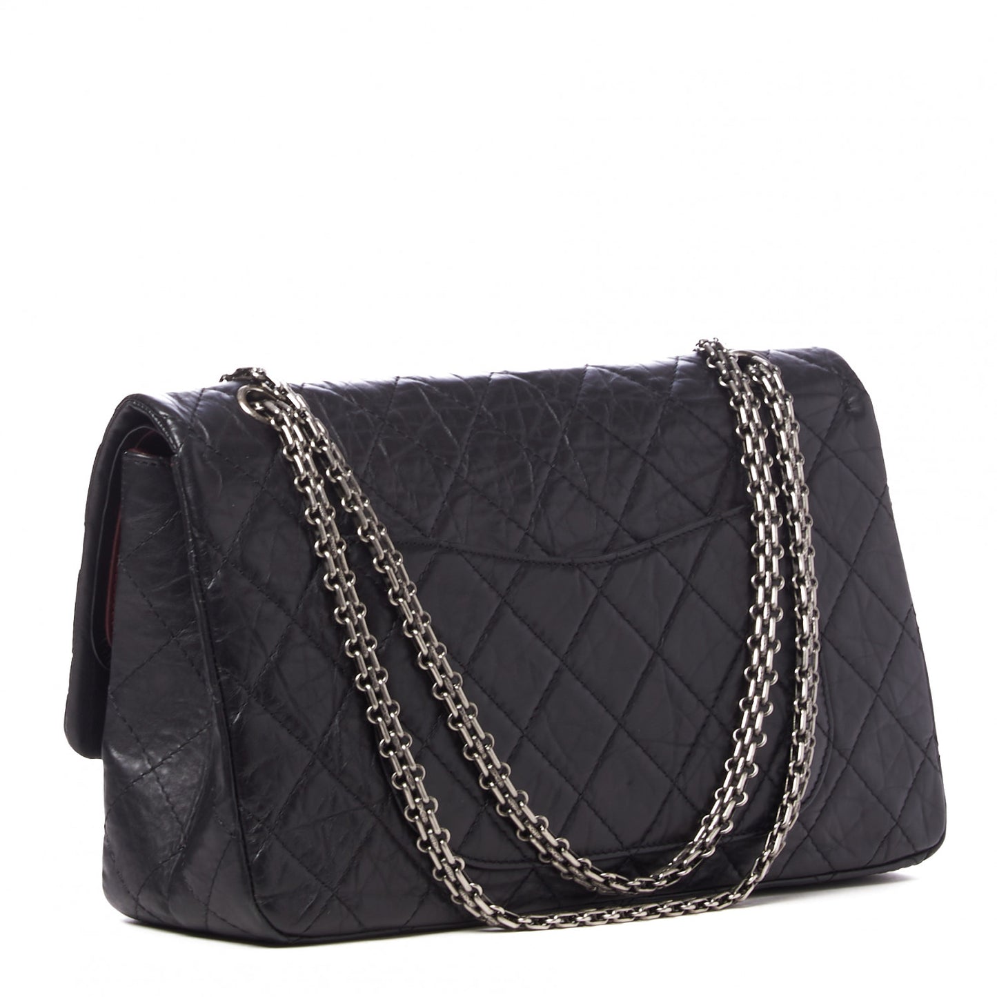 Aged Calfskin Quilted 2.55 Reissue 227 Flap Black
