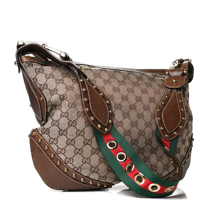 Gucci Monogram Pelham Studded Shoulder Bag Ebony 2 of 10