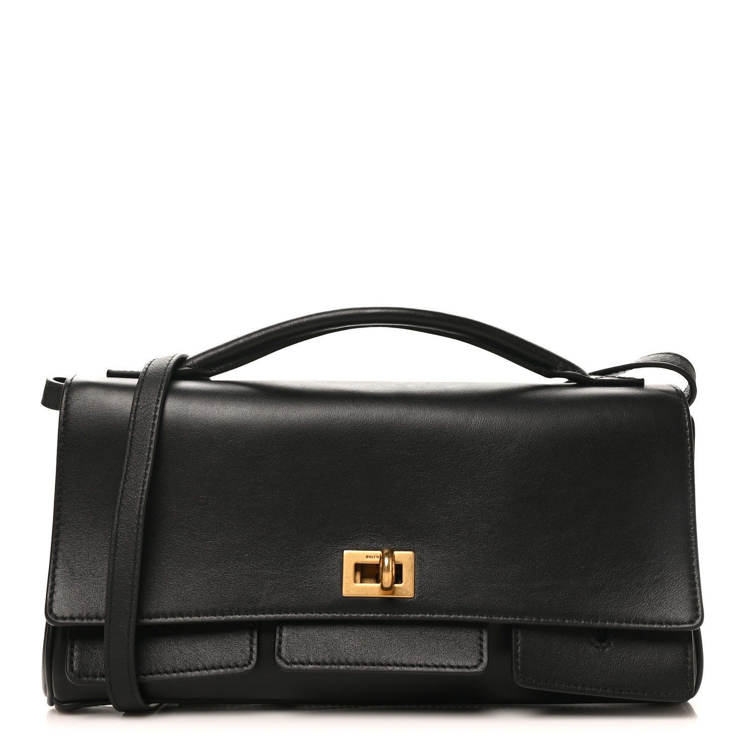 Balenciaga Smooth Calfskin Small Bel Air Clutch On Strap Black Black 1 of 9