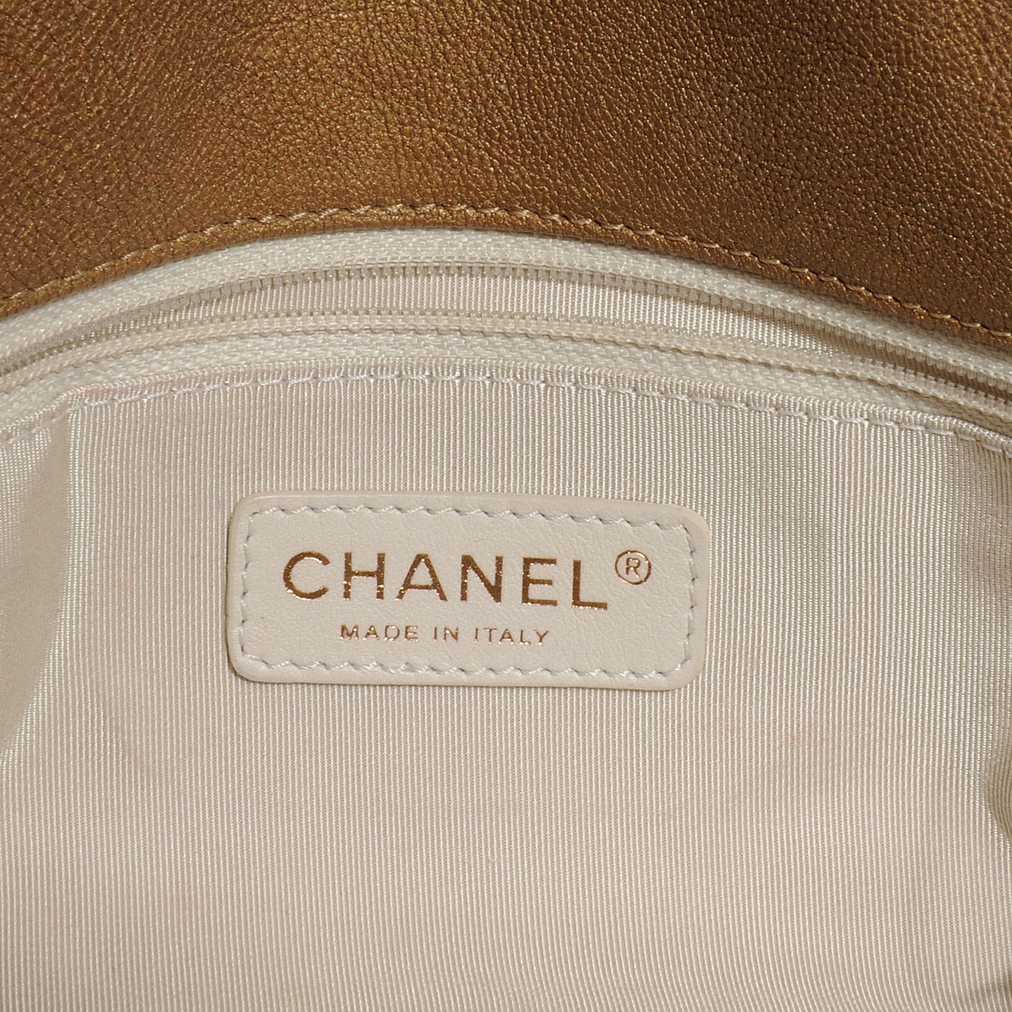 Calfskin Canebiers Medium Net Flap Dark Gold