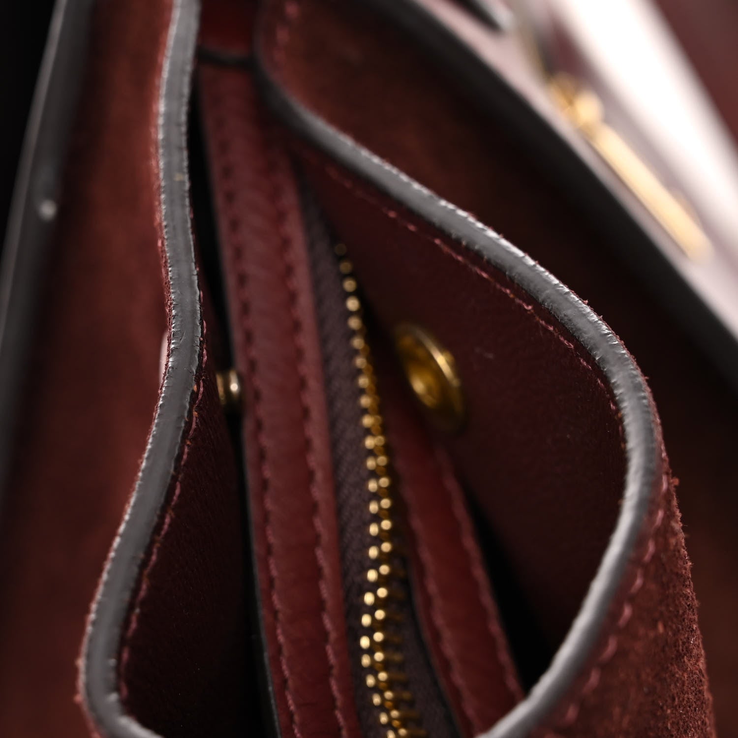 Celine Smooth Calfskin Suede Medium Trapeze Burgundy 10 of 10