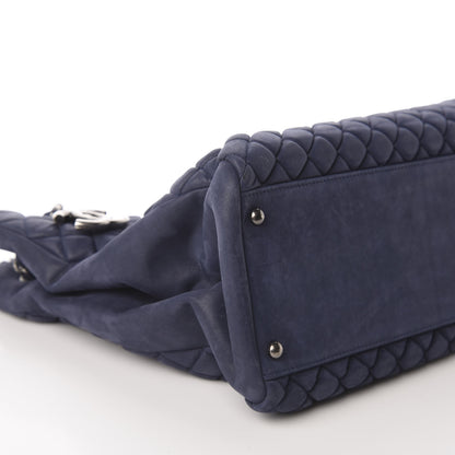 Chanel Iridescent Calfskin Quilted New Bubble Tote Dark Blue 4 of 9