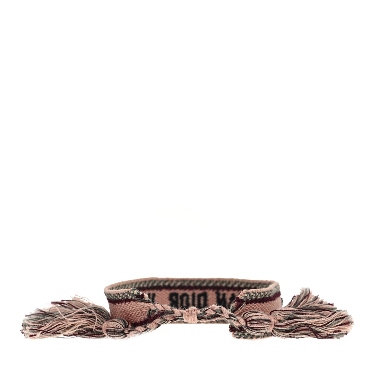 Woven Cotton Friendship Bracelet Pink Grey