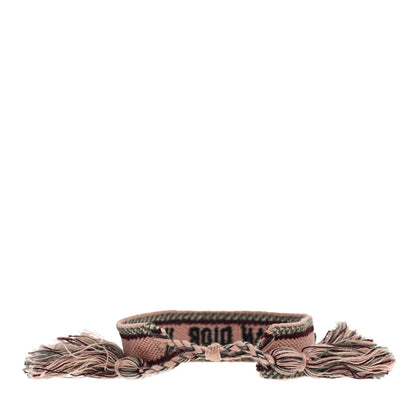 Christian Dior Woven Cotton Friendship Bracelet Pink Grey 3 of 3