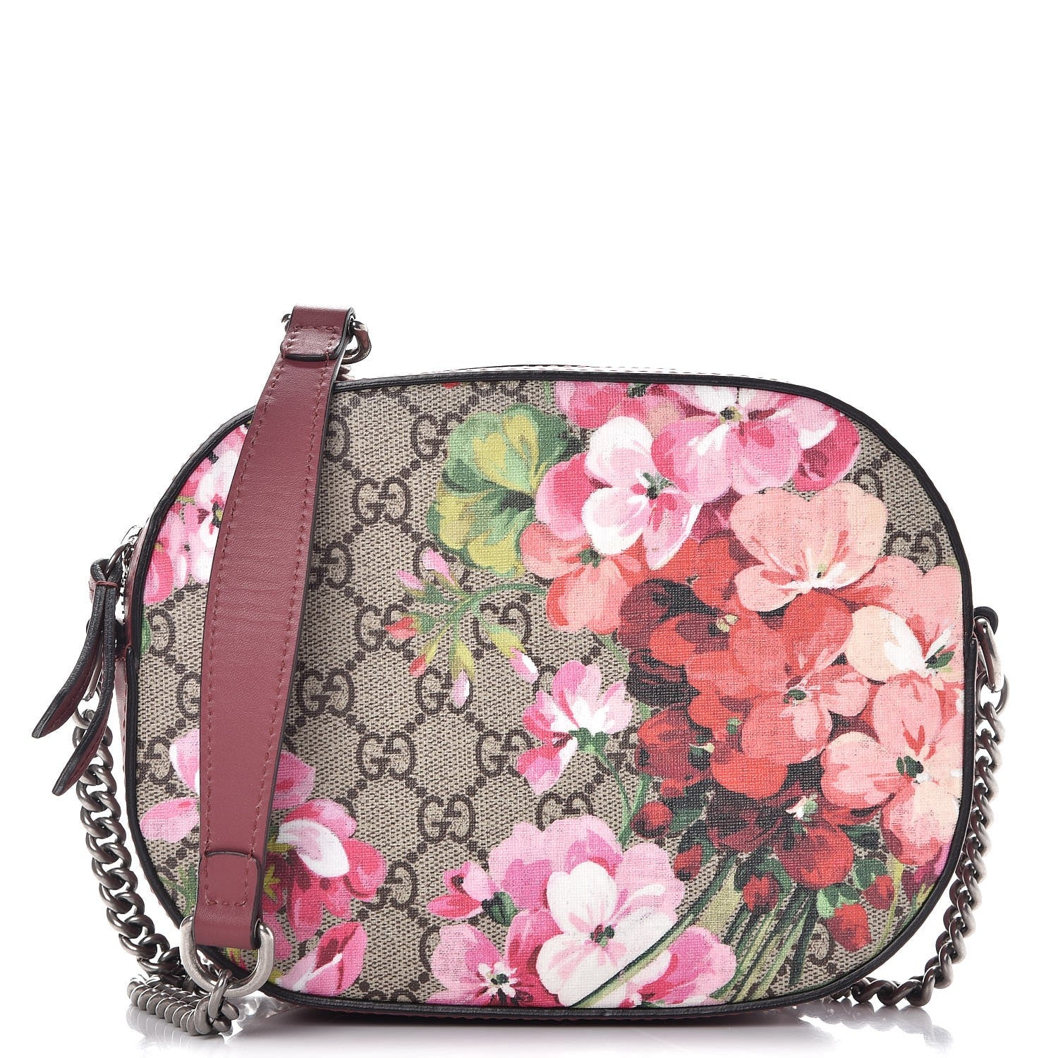 Gucci GG Supreme Monogram Blooms Mini Chain Shoulder Bag Beige Multicolor Dry Rose 1 of 8