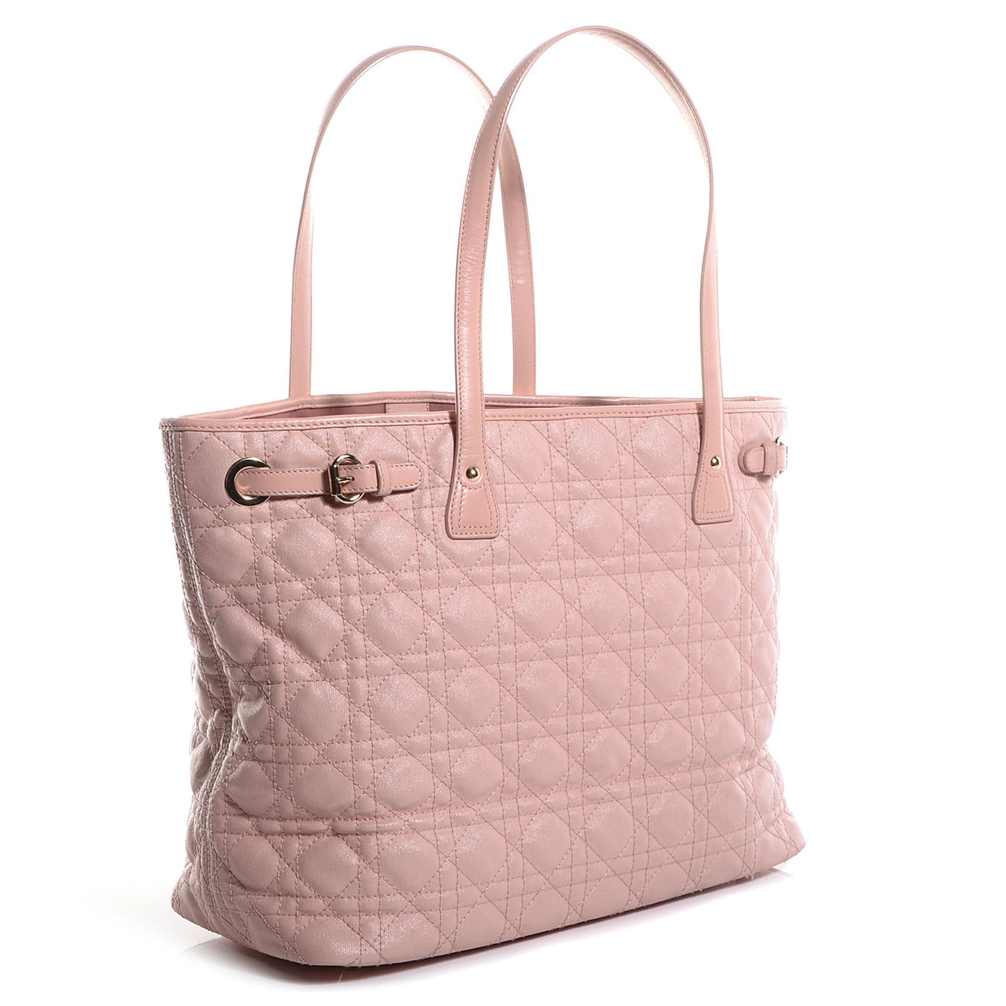 Coated Canvas Cannage Medium Panarea Tote Light Pink