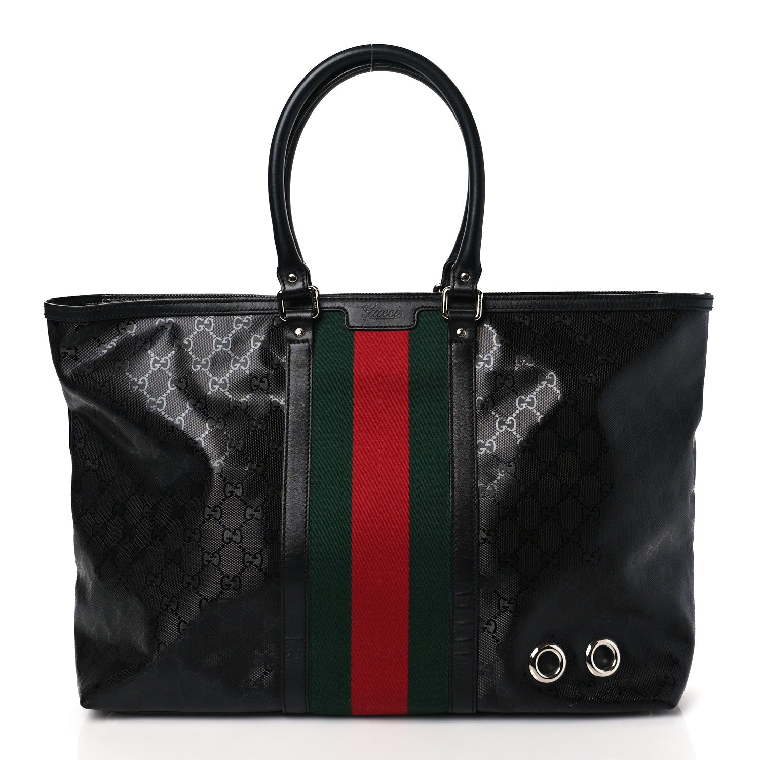 Gucci Imprime Monogram Web 500 Tote Black 1 of 9