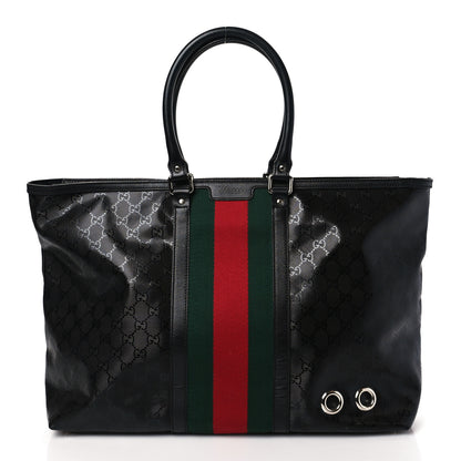 Gucci Imprime Monogram Web 500 Tote Black 1 of 9