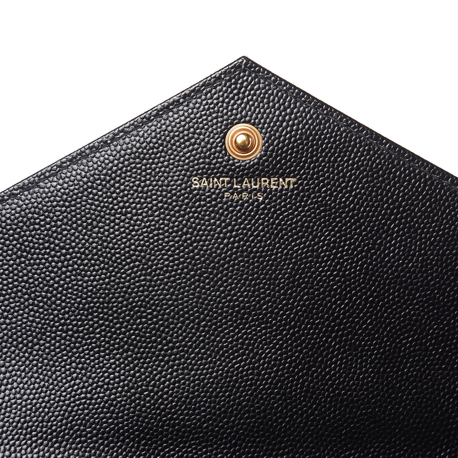 Saint Laurent Grain De Poudre Matelasse Chevron Monogram Chain Wallet Black 7 of 10