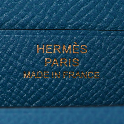 Hermes Epsom Bearn Compact Wallet Bleu Paon 6 of 12
