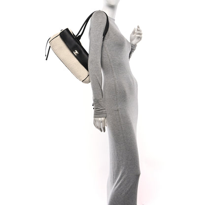 Chanel Grained Calfskin Boucle Urban Essentials Small Shopping Bag Ecru Black 2 of 10