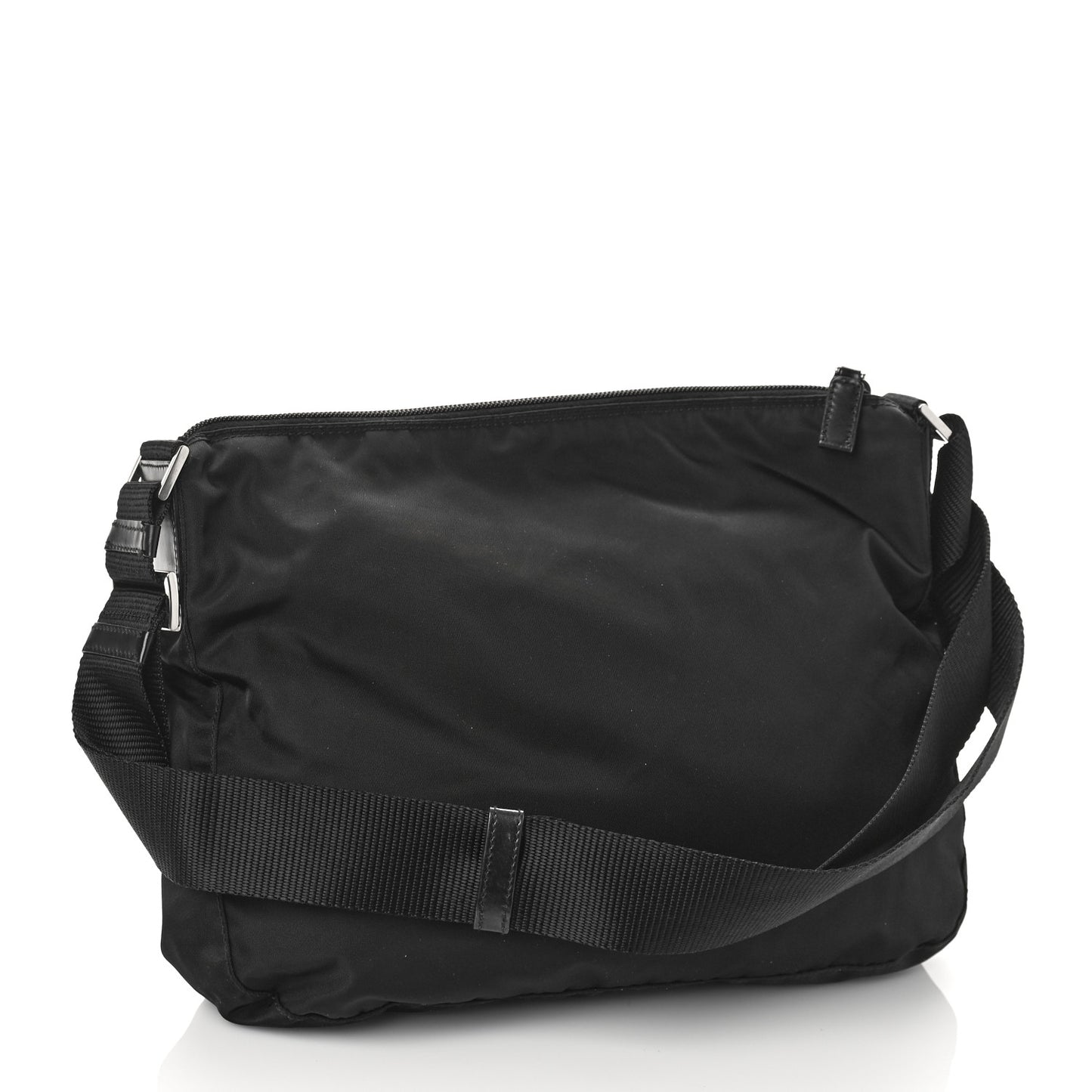 Nylon Messenger Bag Black