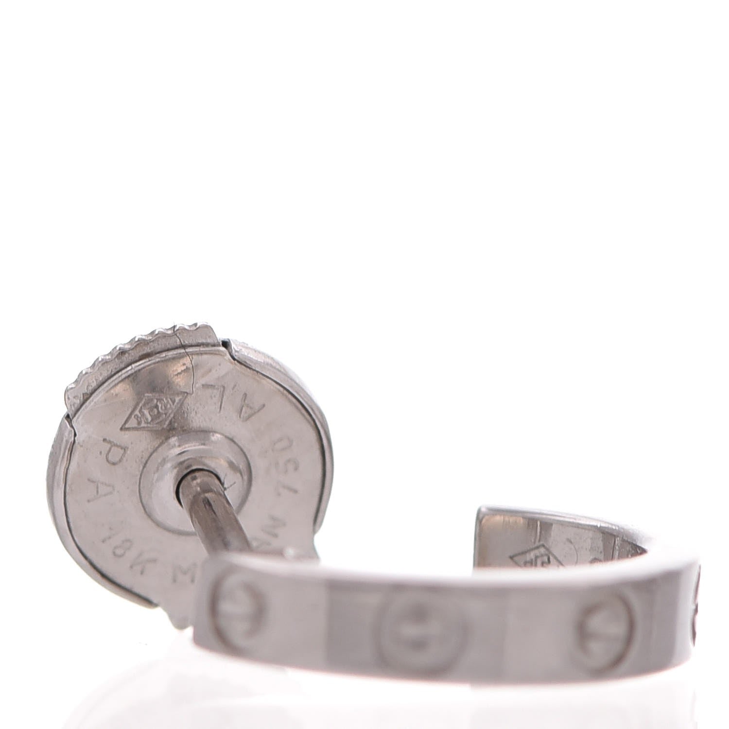 Cartier 18K White Gold Small LOVE Hoop Earrings 6 of 10