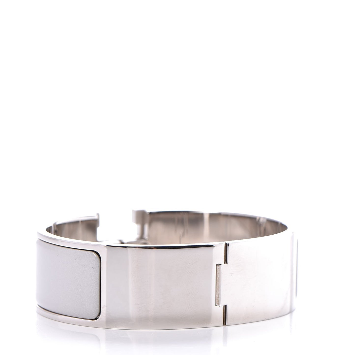 Enamel Wide Clic Clac H Bracelet GM White