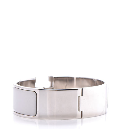 Hermes Enamel Wide Clic Clac H Bracelet GM White 3 of 5