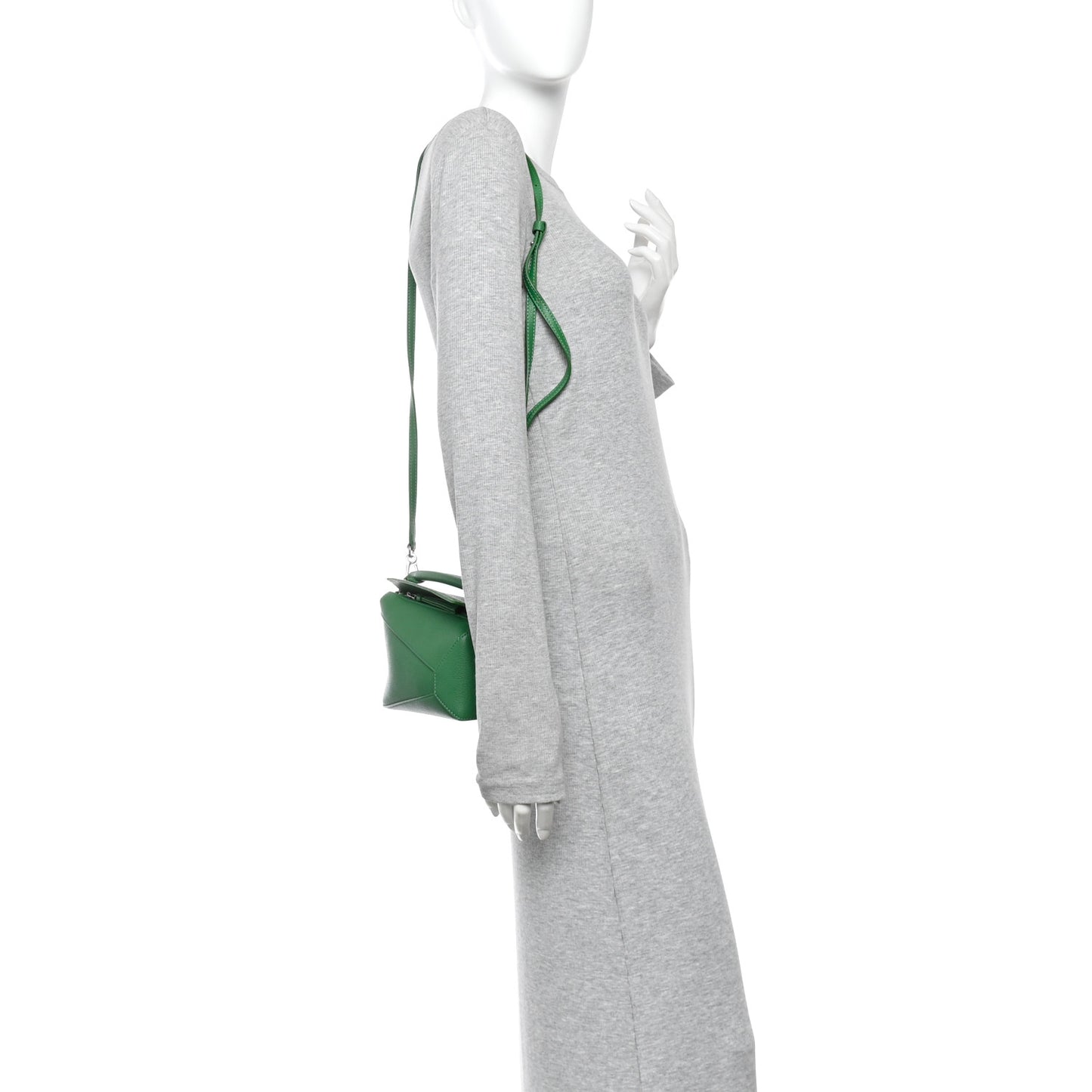 Calfskin Small Puzzle Edge Bag Tropical Green