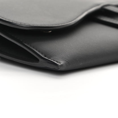 Christian Dior Ultra Matte Calfskin Saddle Chain Wallet Pouch Black 11 of 14