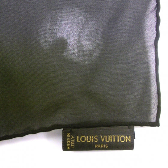 Louis Vuitton Monogram Silk Glitter Stole Noir 7 of 7