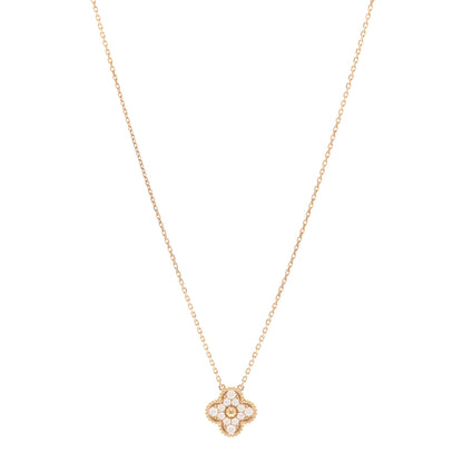 Van Cleef & Arpels 18K Rose Gold Diamond Vintage Alhambra Pendant Necklace 1 of 6