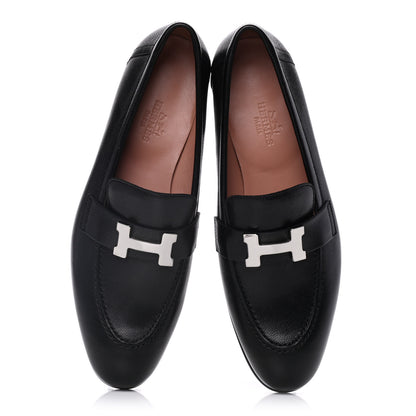 Hermes Goatskin Womens Paris Loafers 35 Black 5 of 9