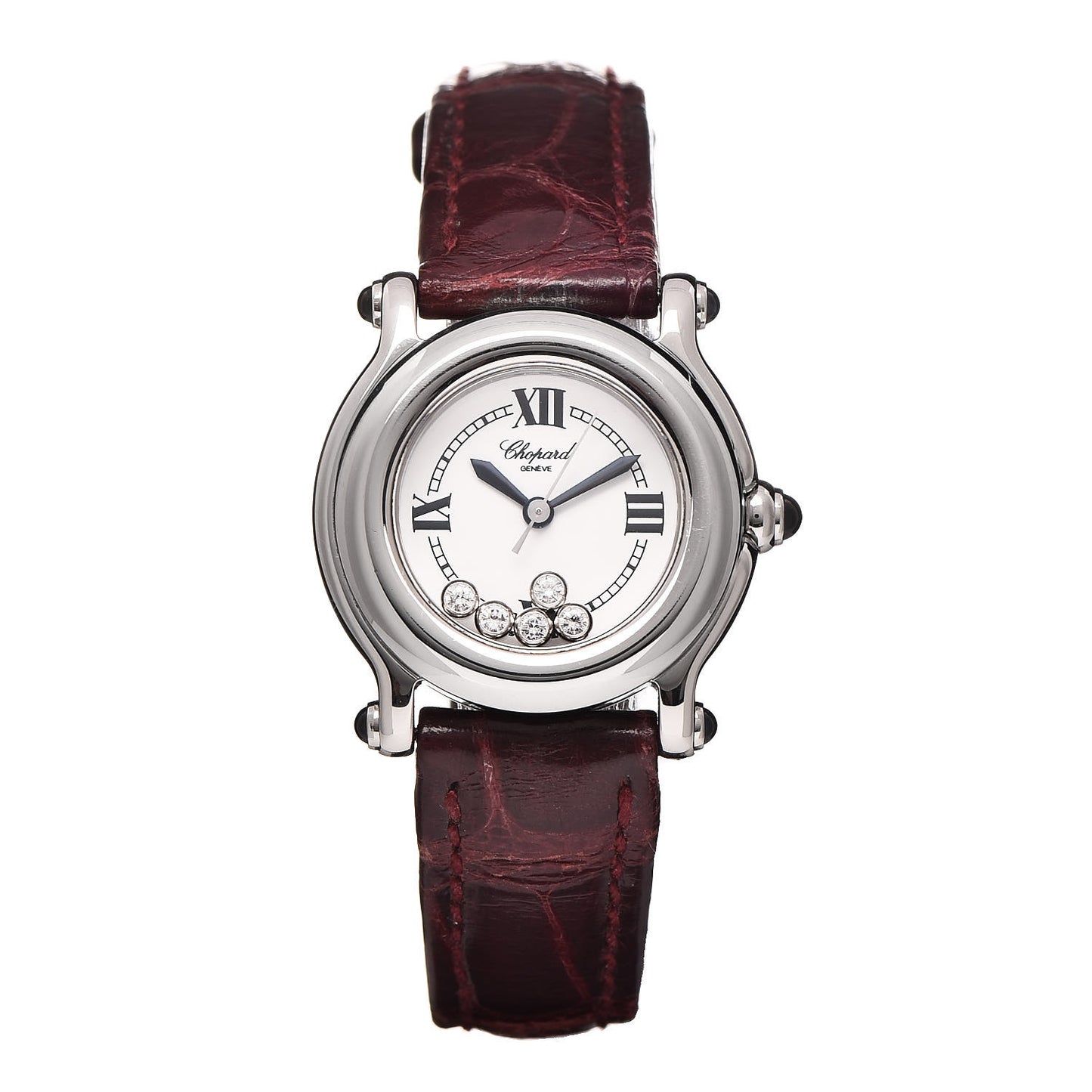 Stainless Steel Alligator 5 Diamond 26mm Happy Sport Quartz Watch