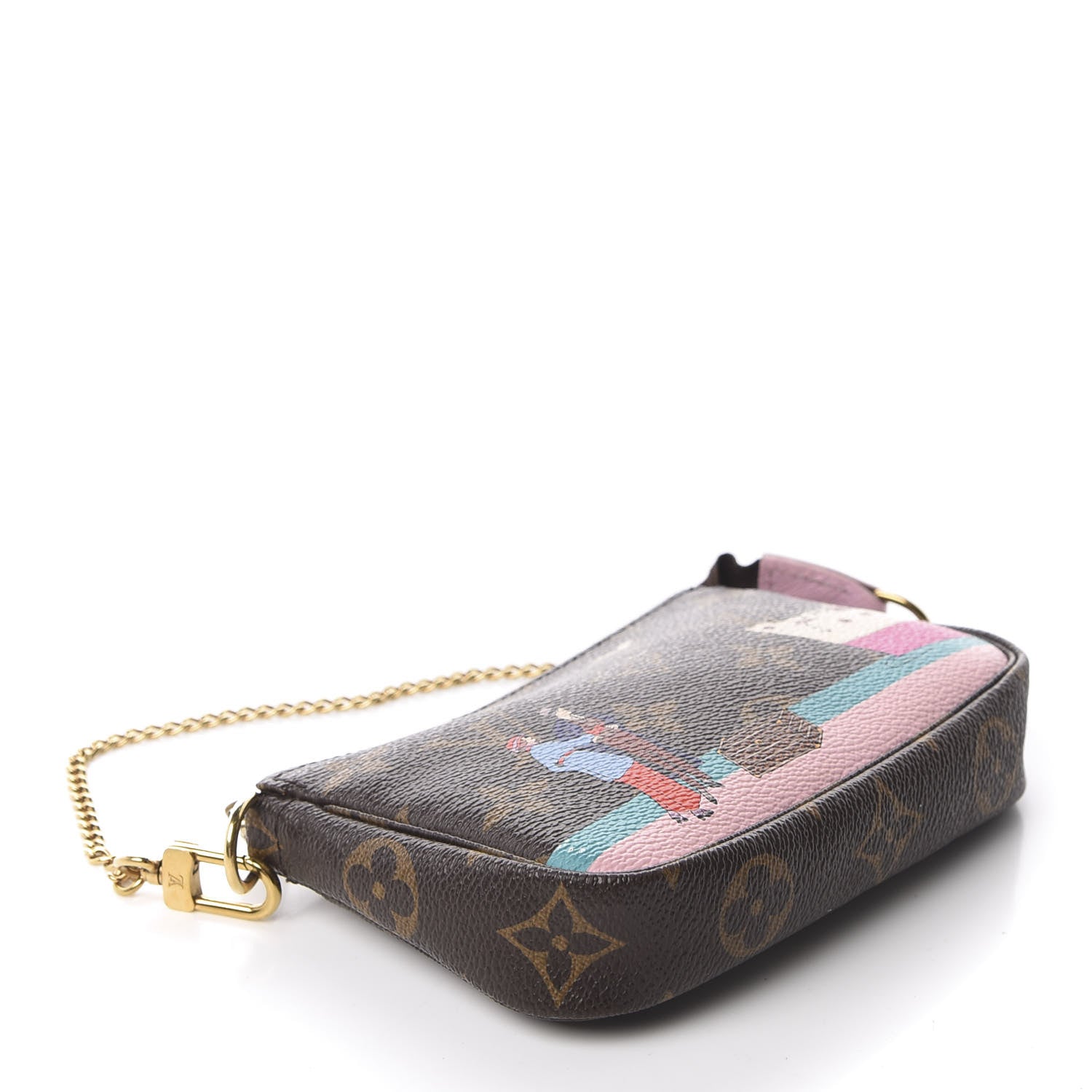 Louis Vuitton Monogram 2016 Christmas Animation Mini Pochette Accessories Rose Ballerine 4 of 10